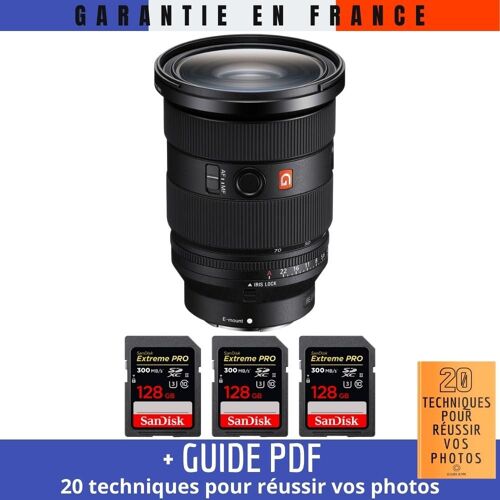Sony FE 24-70mm F2.8 GM II + 3 SanDisk 128GB Extreme PRO UHS-II SDXC 300 MB/s + Guide PDF '20 TECHNIQUES POUR RÉUSSIR VOS PHOTOS'