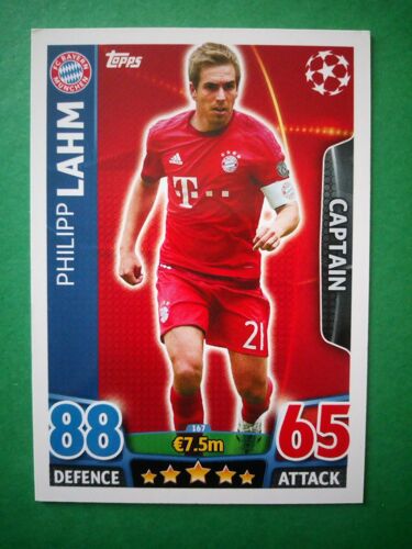 Philipp Lahm 167 - Fc Bayern Munchen - Carte Match Attax Topps 2015/2016 - Uefa Champions League