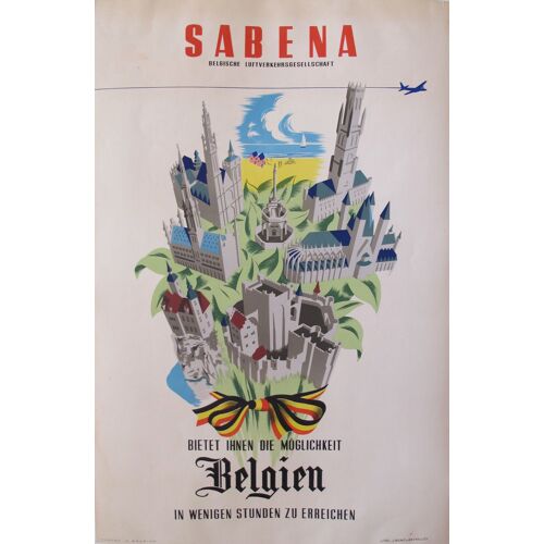 Affiche Belgique Sabena