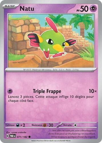 Carte Pokémon Natu 071/182 Ev4 Faille Paradoxe