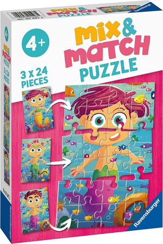 3 Puzzles - Sirènes Et Monstres Marins - 24, 24 Et 24 Pièces