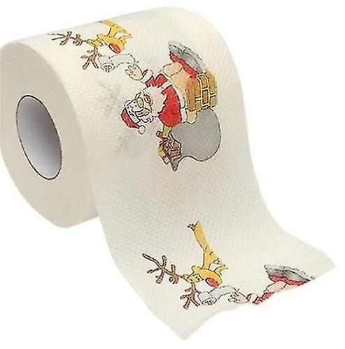 1 rouleau créatif de papier de Noël papier toilette rouleau de fête cadeau joyeux papier de rouleau de Noël pour table salon salle de bain