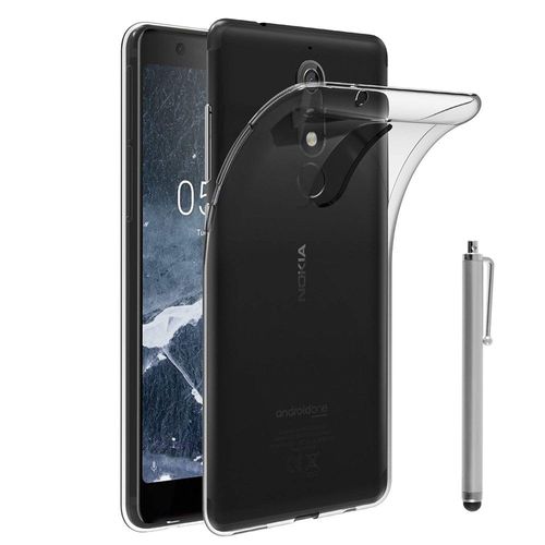 Coque Silicone Pour Nokia 5.1 (2018) 5.5" Gel Ultraslim Et Ajustement Parfait - Transparent + Stylet