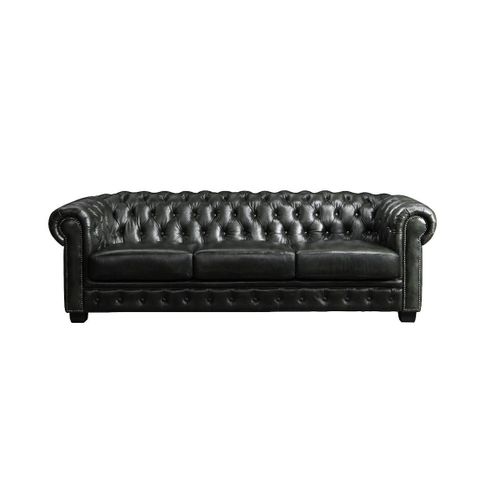 Canapé Chesterfield 4 Places Brenton 100% Cuir De Buffle - Vert Empire