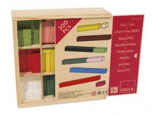 Reglettes Cuisenaire 300 Pieces En Bois - Batons De Calcul - Jeu Educatif