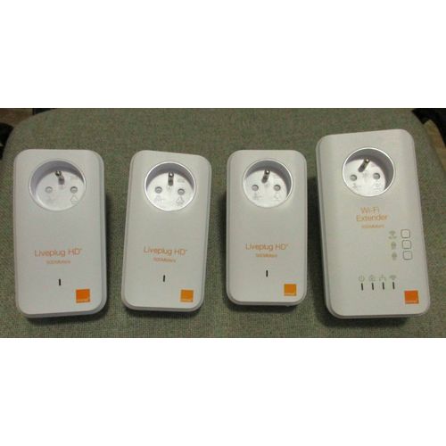 1 x Wi-Fi Extender 500 Mbits/s et 3 x Liveplug HD+ 500 Mbits/s, Liveplug, WiFi