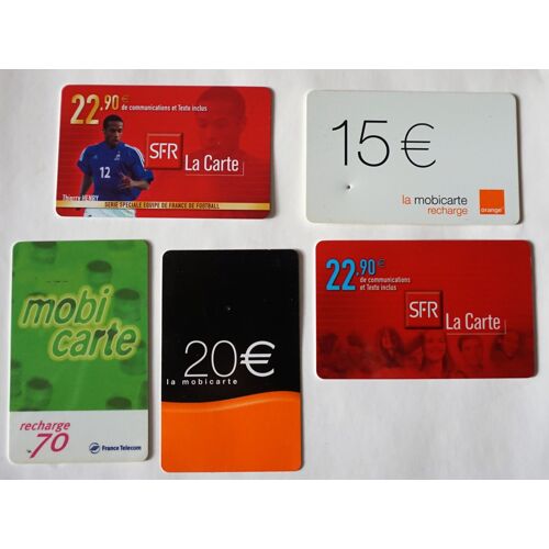Lot De 5 Anciennes Télécartes