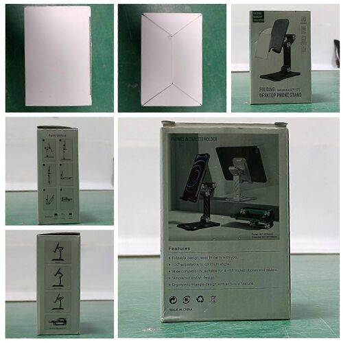 Support De Téléphone De Bureau Pliable Support De Téléphone Portable Support De Tablette Compatible Avec 4 Pouces -13 Pouces Noir