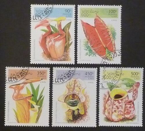 Laos Oblitéré Lot De 5 Timbres De 1995 (Plantes Carnivores)