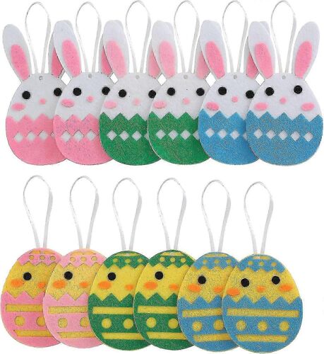 Pâques suspendu en feutre décoration-pour décorer la table, la porte, les escaliers, l'arbre de Pâques et plus encore 12PCS