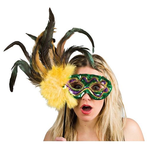 Mi Masque De Plumes Avec Baguette (Taille Unique)