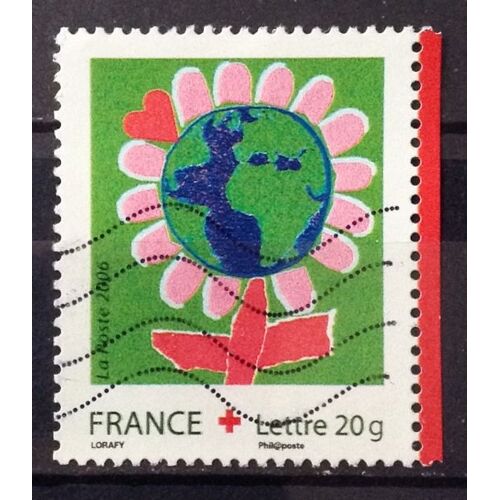 Croix Rouge 2006 - Dessin Fleur - Lettre 20g (Très Joli N° 3991) Obl - France Année 2006 - N22774