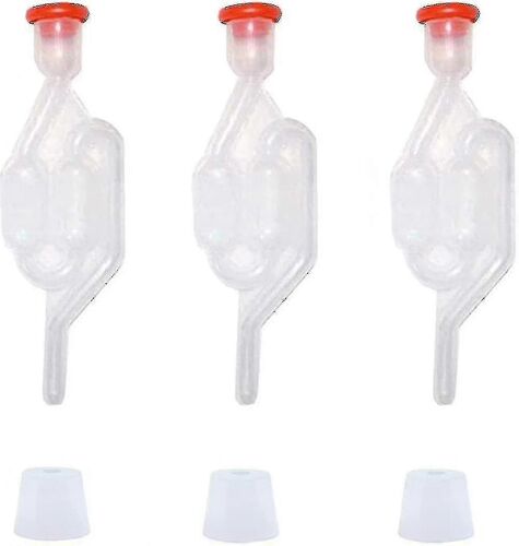 Bonde De Fermentation, 3 Barboteurs De Fermentation Avec Bouchon En 3 Bouchons En Caoutchouc Avec Trou Pour Le Brassage Et