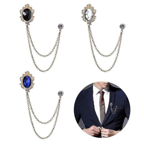 Pack De 3 Broche Homme Broche Broches Métal Clip Chemisiers Clips Clips Foulard Accessoires Clip Pins Cristal Vintage Clips Mode