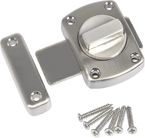 Serrure de porte en alliage de zinc avec 6 vis Serrure de sécurité Serrure serrure Crochet de verrouillage Porte pour la sécurité Salle de bain Maison Chambre Toilettes Petit loquet