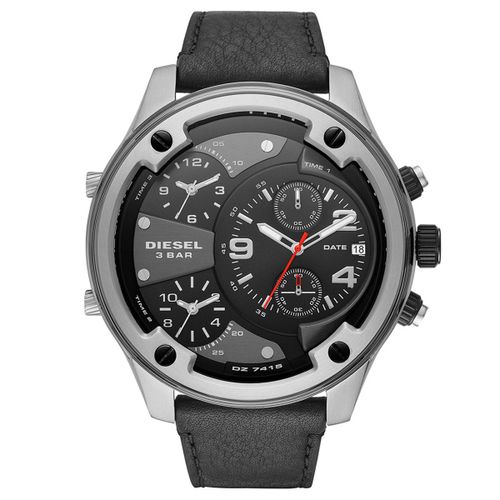 Montre Diesel En Cuir Noir