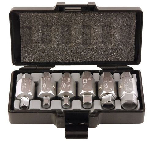EMBOUTS CLES POUR BOUCHON DE VIDANGE COFFRET DE 6 EMBOUTS DOUBLES