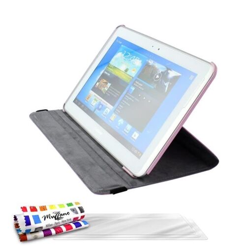 Etui Rotatif A Rabat Samsung Galaxy Note 10.1 / N8000 (2012) Rose Eco-Cuir (Pu)