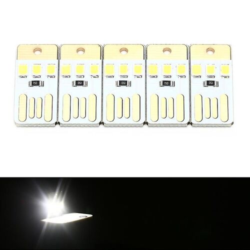 5pcs Veilleuse Mini Carte De Poche Usb Alimentation Led 5v Lumière Pour Ordinateur Portable