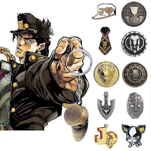 Anime Jos Bizarre Aventure Porte-Clés Kujo Jotaro Métal Porte-Clés Hommes Porte-Clés Kira Yoshikage Porte-Clés Pendentif Cadeau Bijoux