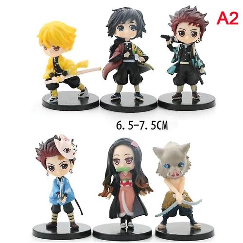 6pcs / set Anime Demon Slayer Kimetsu No Yaiba Figure Q Posket Figure Toys 6cm