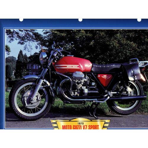 Fiche Technique Moto Guzzi V7 Sport 1973 Motorcycle Card Collection Moto Passion Atlas