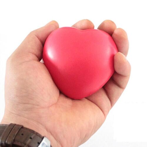 3 X Exercice En Forme De Coeur Soulagement Du Stress Squeeze Caoutchouc Élastique Soft Foam Ball