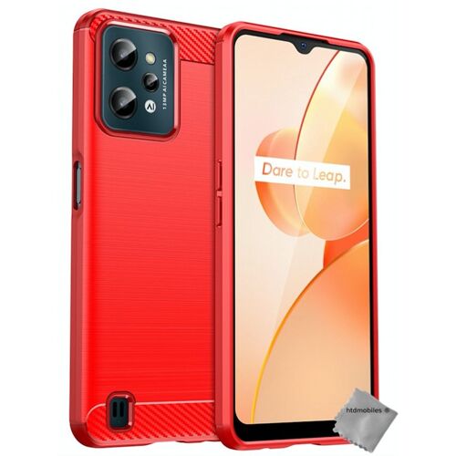 Coque pour Realme C31 - housse etui silicone gel carbone + film ecran - ROUGE
