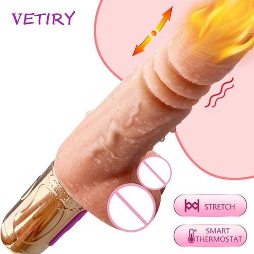 Godemiché Vibrant Télescopique Pour Femme, Stimulation Vaginale, Jouet Sexuel Pour Masturbation Féminine