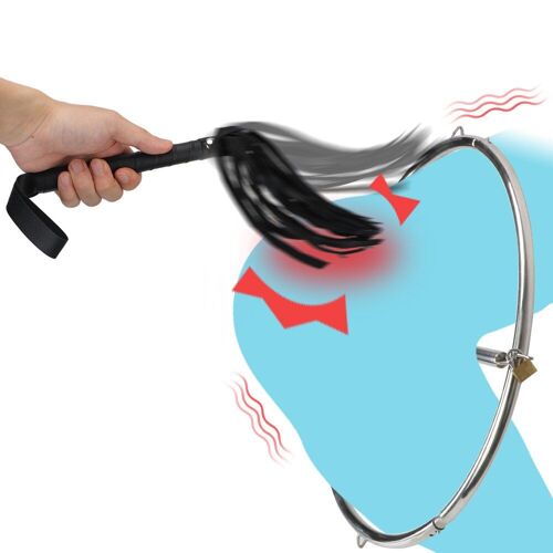 Sm Produit D'entraînement Femme Esclave Jeu Pour Adulte, Serrure Ronde Du Genou Avec Fouet Et Serrure De La Hanche En Acier Inoxydable