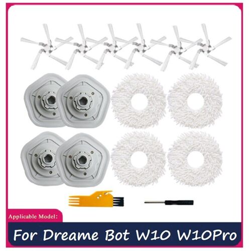 Pièces de rechange pour aspirateur Dreame W10/W10 Pro, pièces détachées, brosse de nettoyage latérale en tissu, nettoyage ménager, 16 pièces