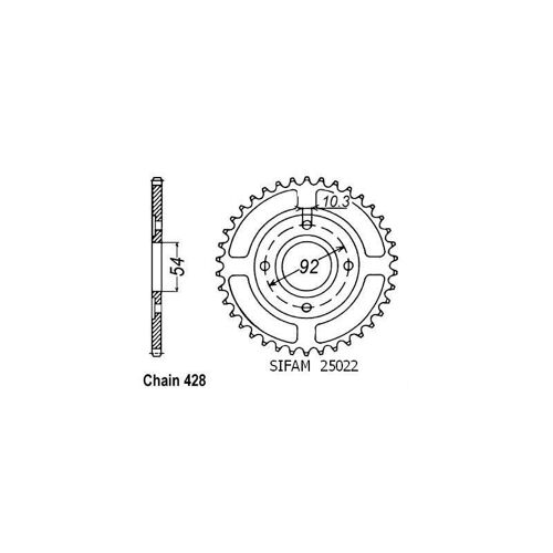 Sifam - Couronne 46 Dents Rd 125 Lc1 82-84 Pas428/Z46