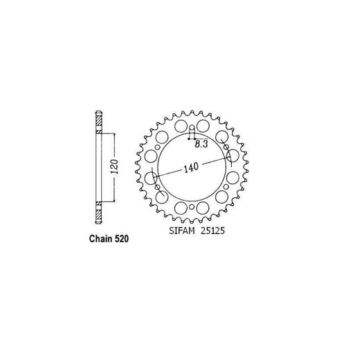 Sifam - Couronne 42 Dents En 500 Classic 96-98 Esjot Uniquement