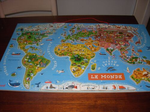 Puzzle En Bois Magnétique Le Monde Janod