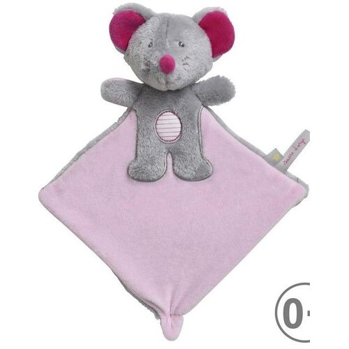 Doudou Souris Gris Et Rose Sucre D'orge