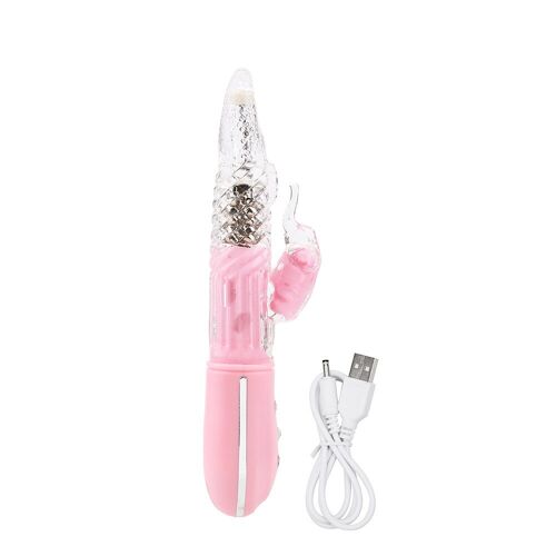 Vibromasseur Télescopique 7 Fréquences Pour Femme, Jouet Sexuel, Jouet De Masturbation Avec Perles De Rotation Intégrées, Vibrateur De Lapin, Point G