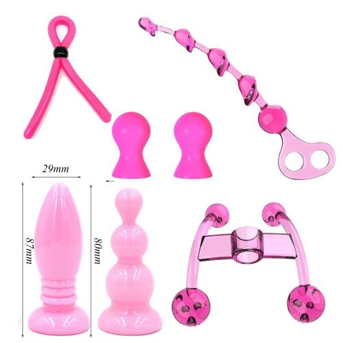 Ensemble De 7 Pièces De Boules De Massage Pour Adulte, Anneau De Bite, Gode, Mamelon, Anneau De Bite, Jouets Sexy Pour Couple