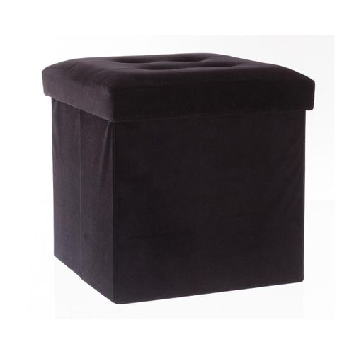 Pouf Velour Leandre - Pliant - Noir