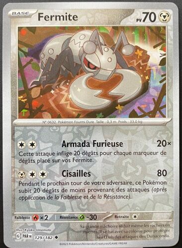 Carte Pokemon Fermite Reverse 129/182  Ev4 Ecarlate Et Violet Par Fr
