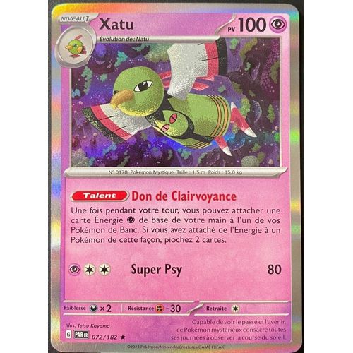 Carte Pokemon Xatu Holographique 072/182  Ev4 Ecarlate Et Violet Par Fr