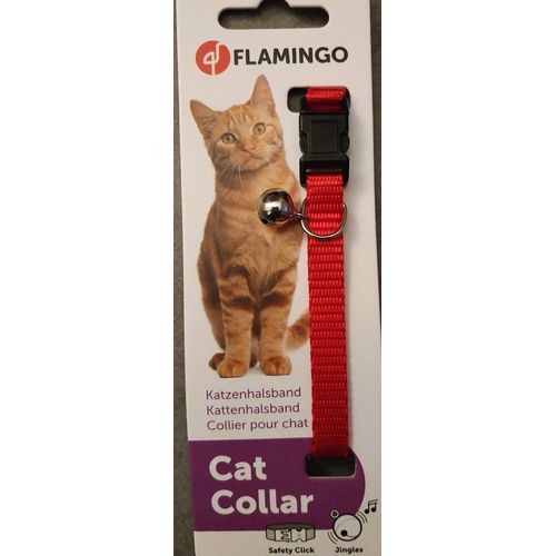 Collier Réglable Fermeture Click Couleur Rouge