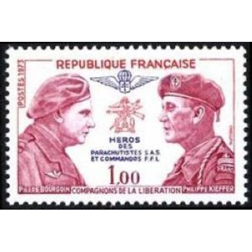 Timbre France 1973 Oblitéré - Pierre Bourgoin Et Philippe Kieffer Yt1773
