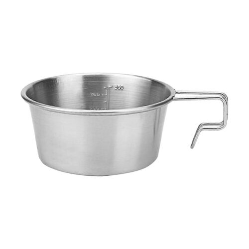 Bol De Pique-Tasse De Camping Antiadhésive Avec Poignée Vaisselle Ustensiles De Cuisine En Plein Air Bol De Cuisson Argent 360ml