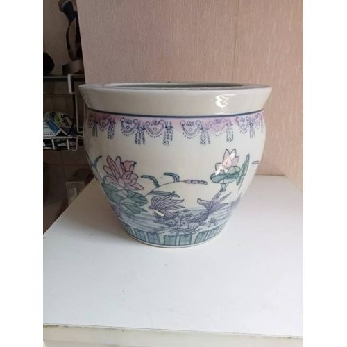 vase ancien asiatique en porcelaine hauteur 17 cm diamètre 20 cm