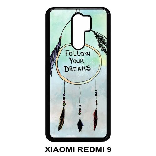 Coque xiaomi redmi 9 - attrape rêve dreams - noir