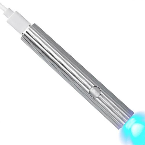 Mini Uv Led Sèche-Ongles 3w Portable Lampe De Séchage Rapide Des Ongles Usb Rechargeable Mini Lampe De Poche, Argent
