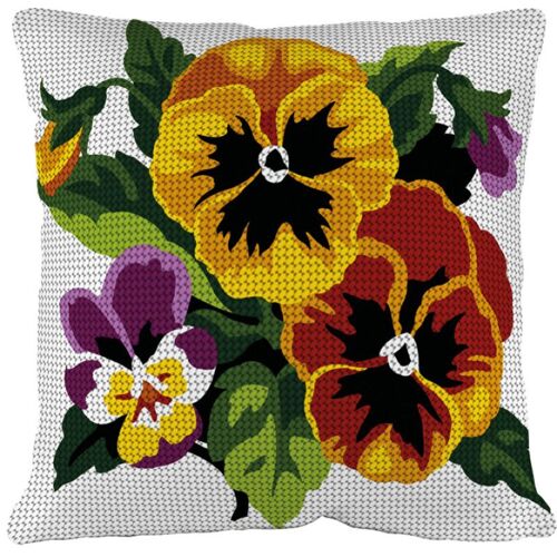 Kit Coussin Canevas Pensées - Se1903.215