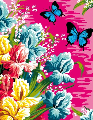 Canevas Antique Les Papillons 50x65 Cm 100% Coton