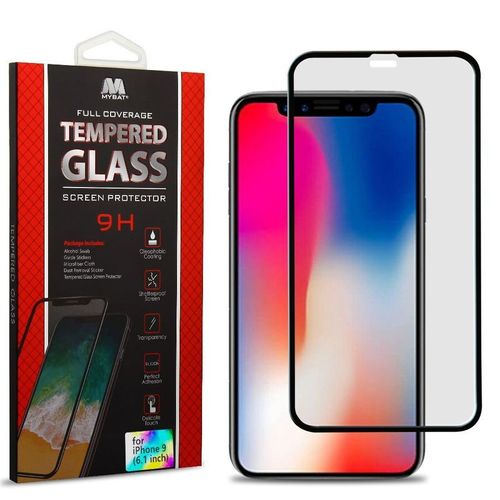 Film De Protection Protecteur Recouvrement Complet De L'écran En Verre Trempé Pour Apple Iphone Xr, Noir