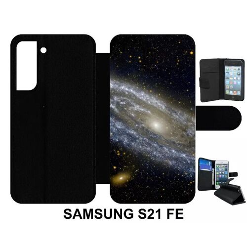 Etui À Rabat Pour Galaxy S21 Fe 5g - Andromède - Simili-Cuir - Noir